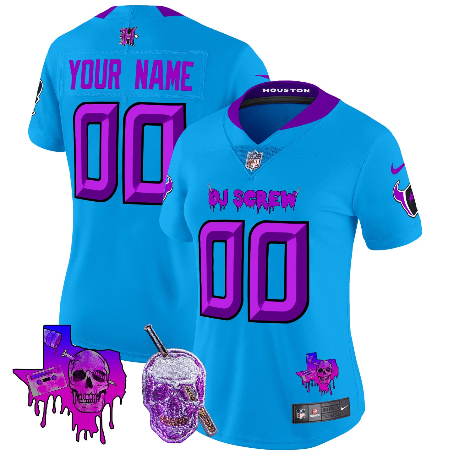 Houston Texans DJ Screw Vapor Limited Custom Jersey - All Stitched