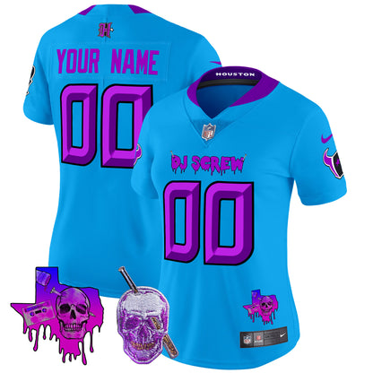 Houston Texans DJ Screw Vapor Limited Custom Jersey - All Stitched