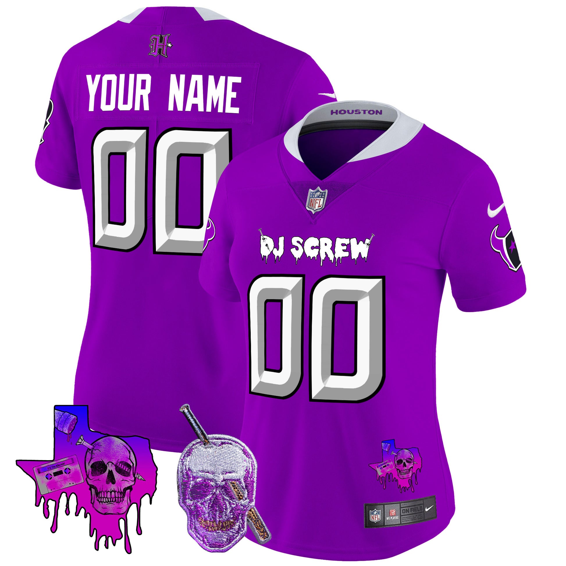 Houston Texans DJ Screw Vapor Limited Custom Jersey - All Stitched