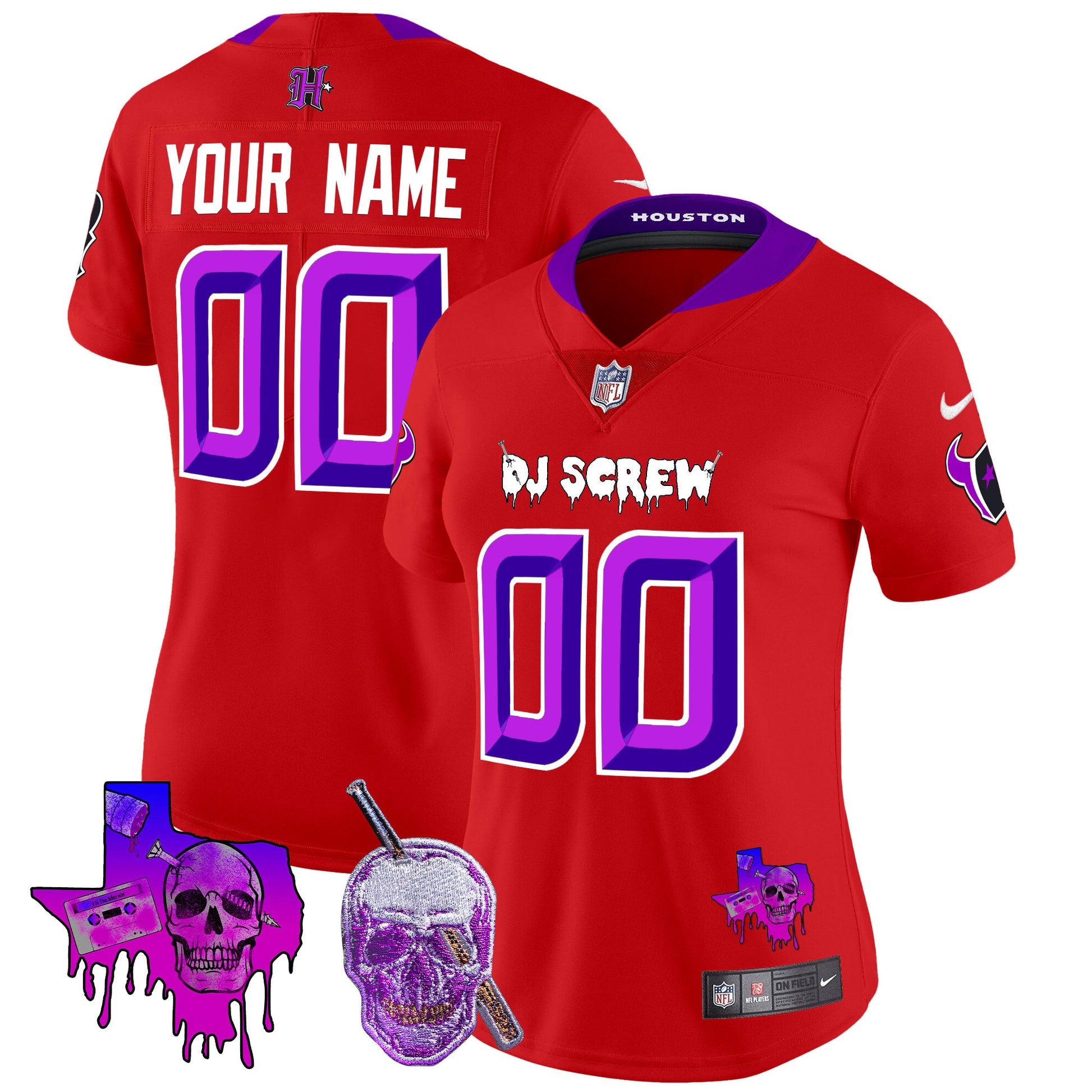Houston Texans DJ Screw Vapor Limited Custom Jersey - All Stitched