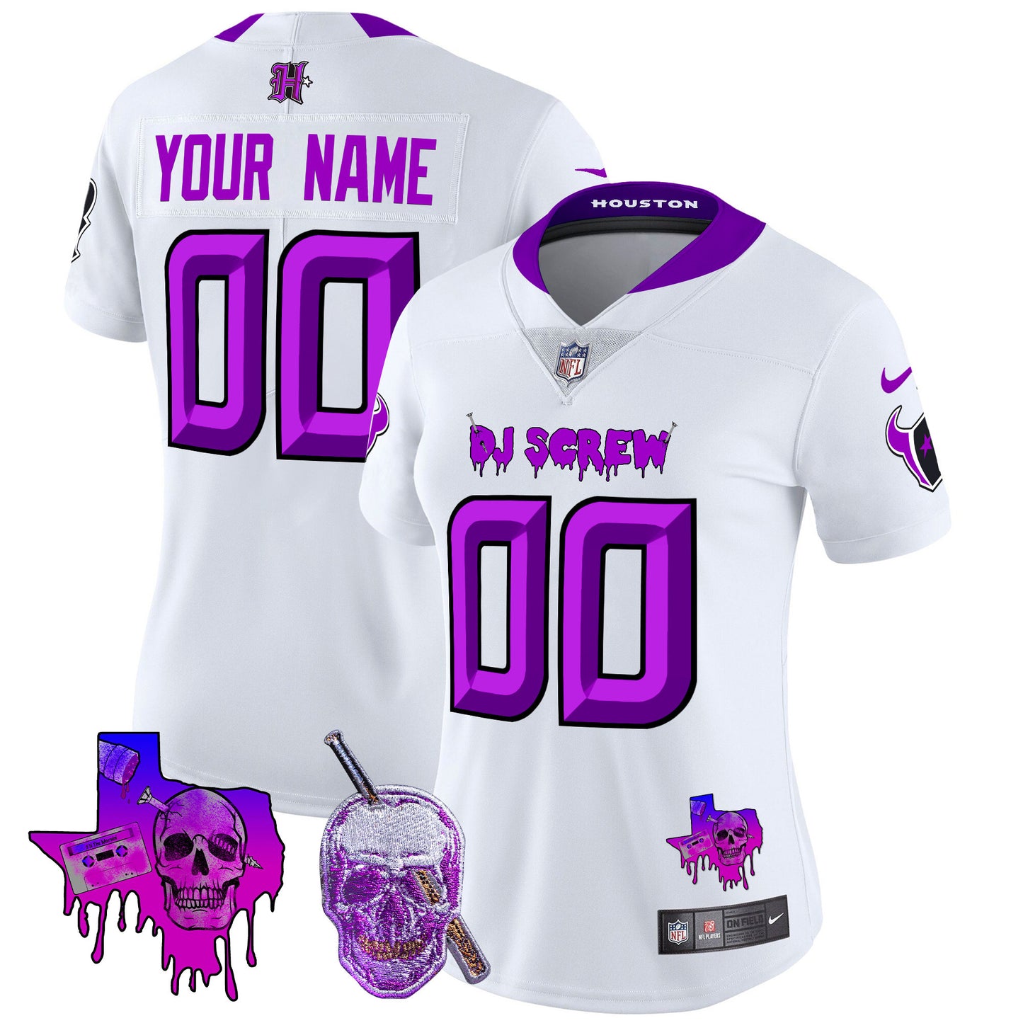 Houston Texans DJ Screw Vapor Limited Custom Jersey - All Stitched