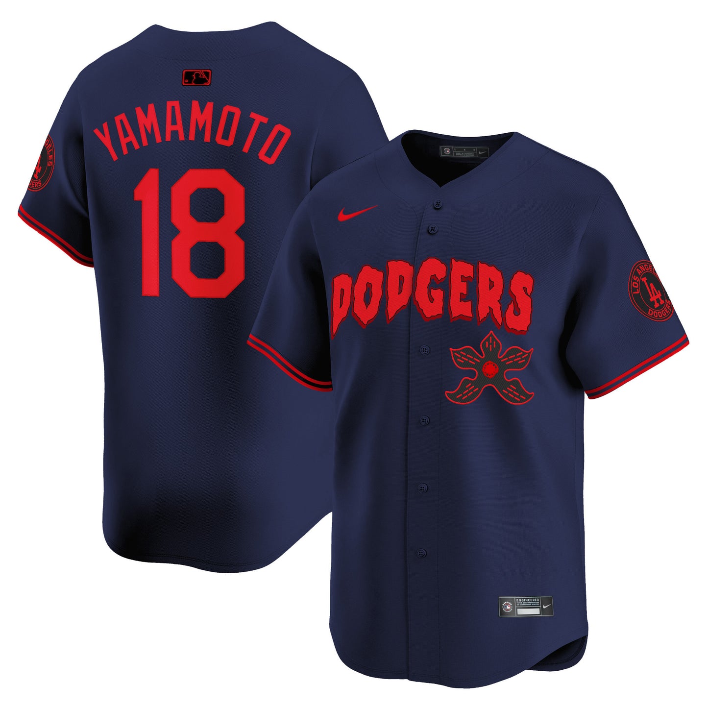 Men's Dodgers Stranger Things Vapor Premier Limited Jersey - All Stitched