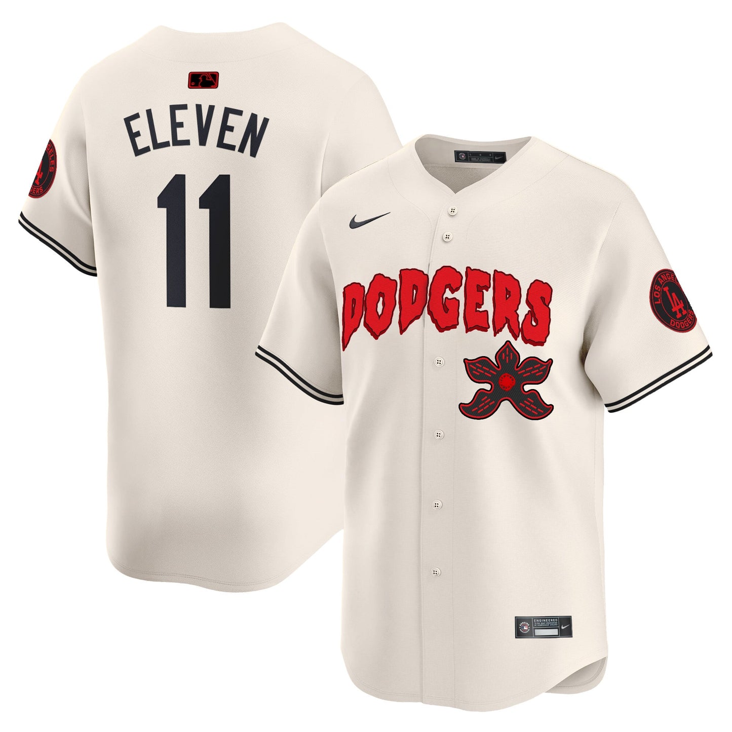 Men's Dodgers Stranger Things Vapor Premier Limited Jersey - All Stitched