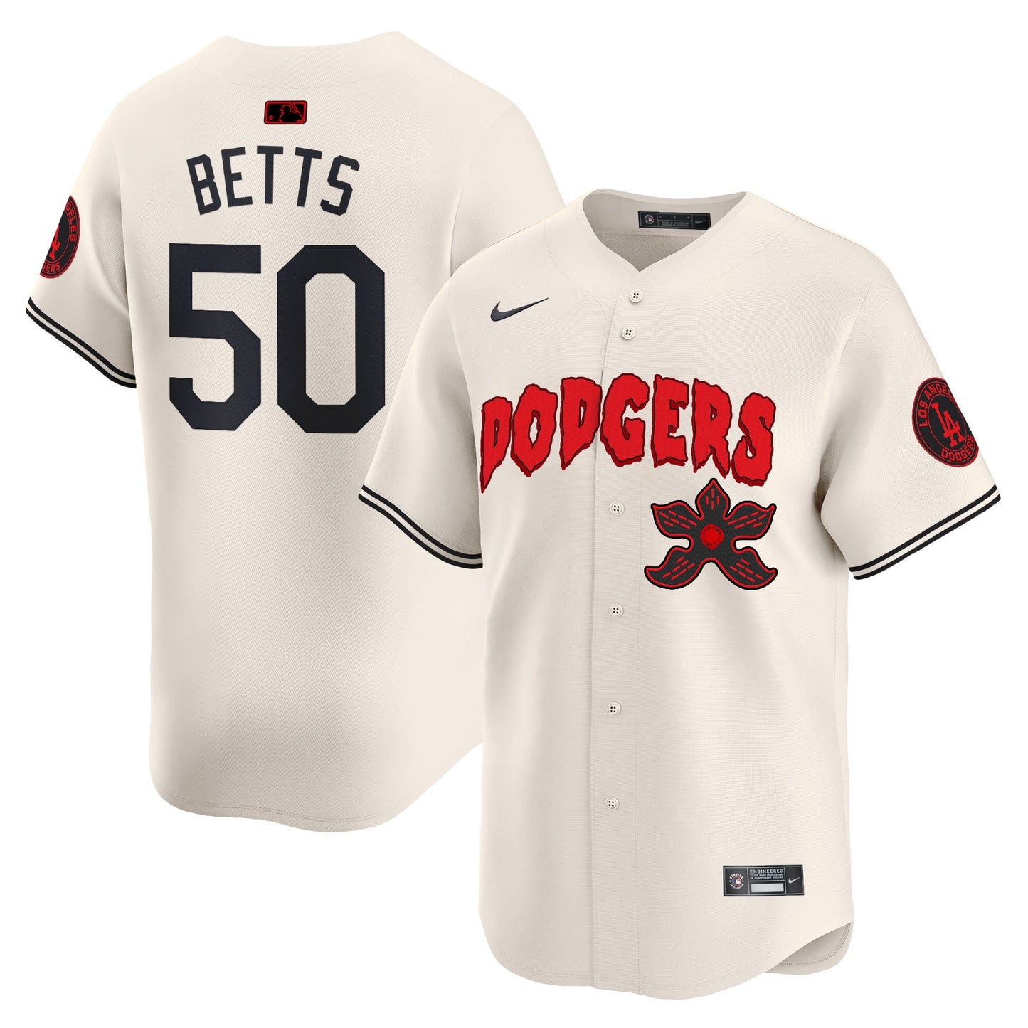 Men's Dodgers Stranger Things Vapor Premier Limited Jersey - All Stitched