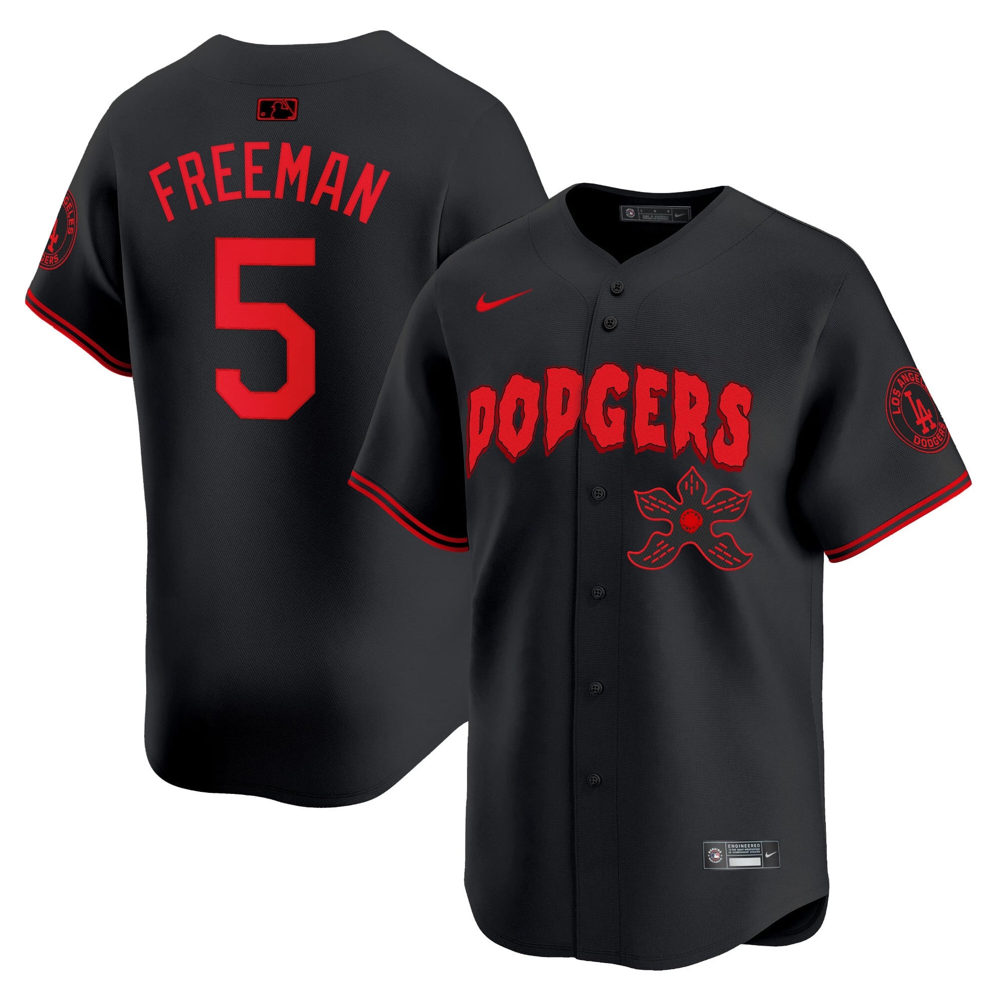 Men's Dodgers Stranger Things Vapor Premier Limited Jersey - All Stitched