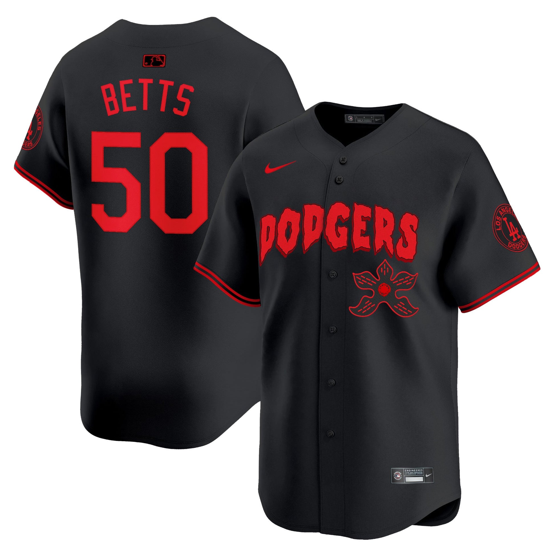 Men's Dodgers Stranger Things Vapor Premier Limited Jersey - All Stitched