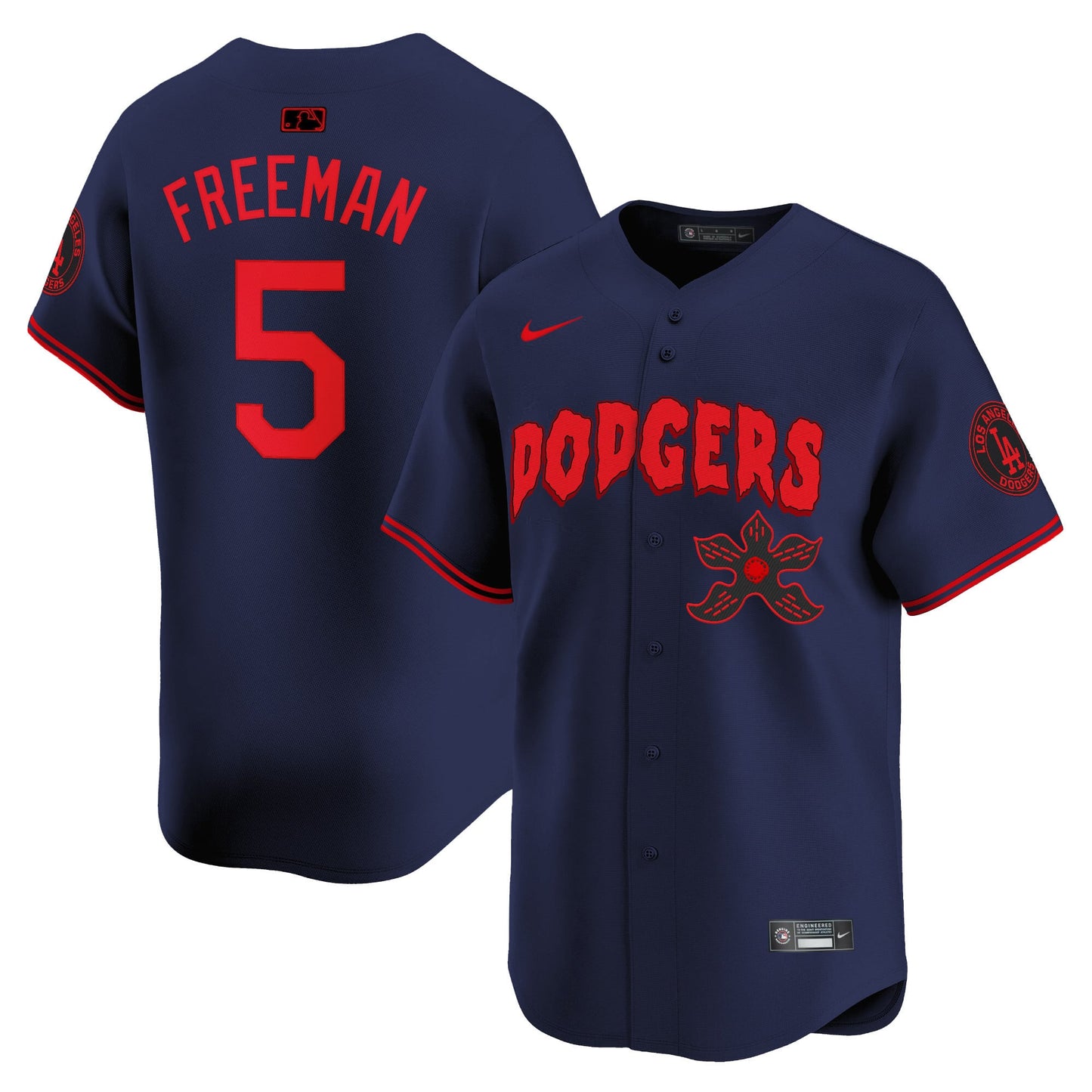 Men's Dodgers Stranger Things Vapor Premier Limited Jersey - All Stitched