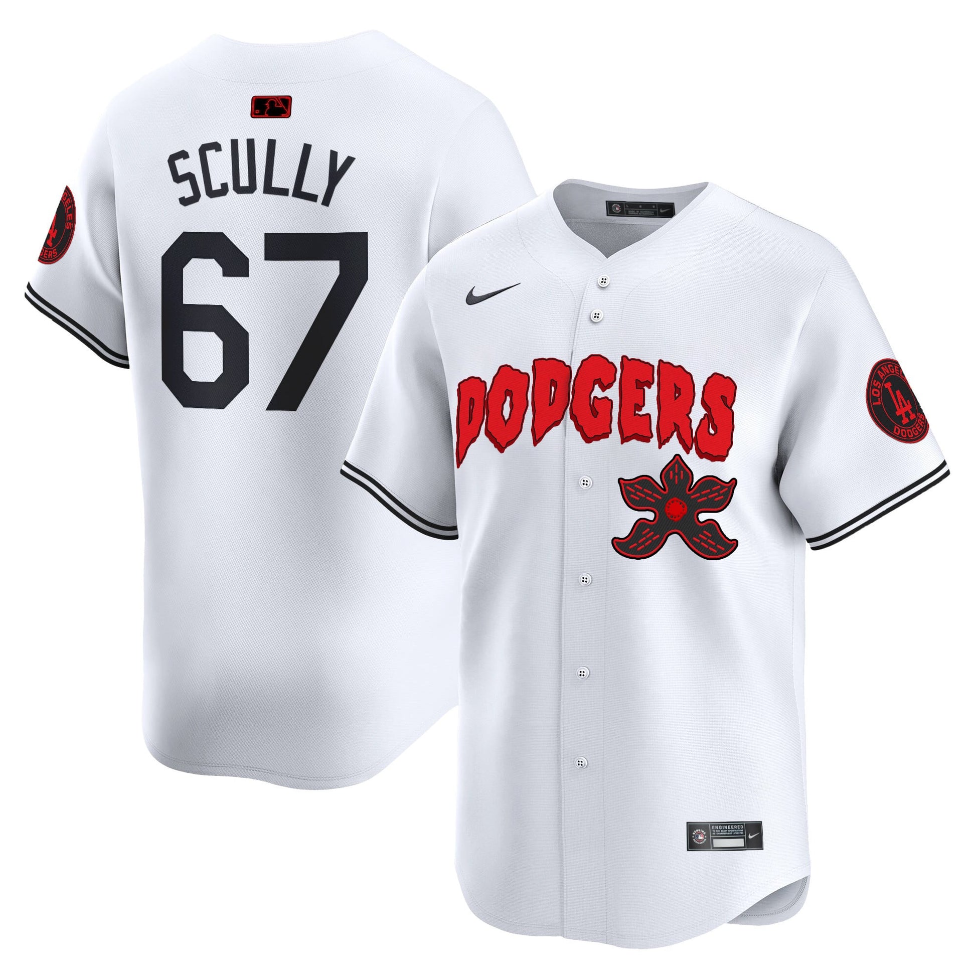 Men's Dodgers Stranger Things Vapor Premier Limited Jersey - All Stitched