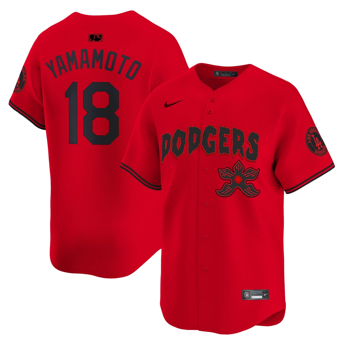 Men's Dodgers Stranger Things Vapor Premier Limited Jersey - All Stitched