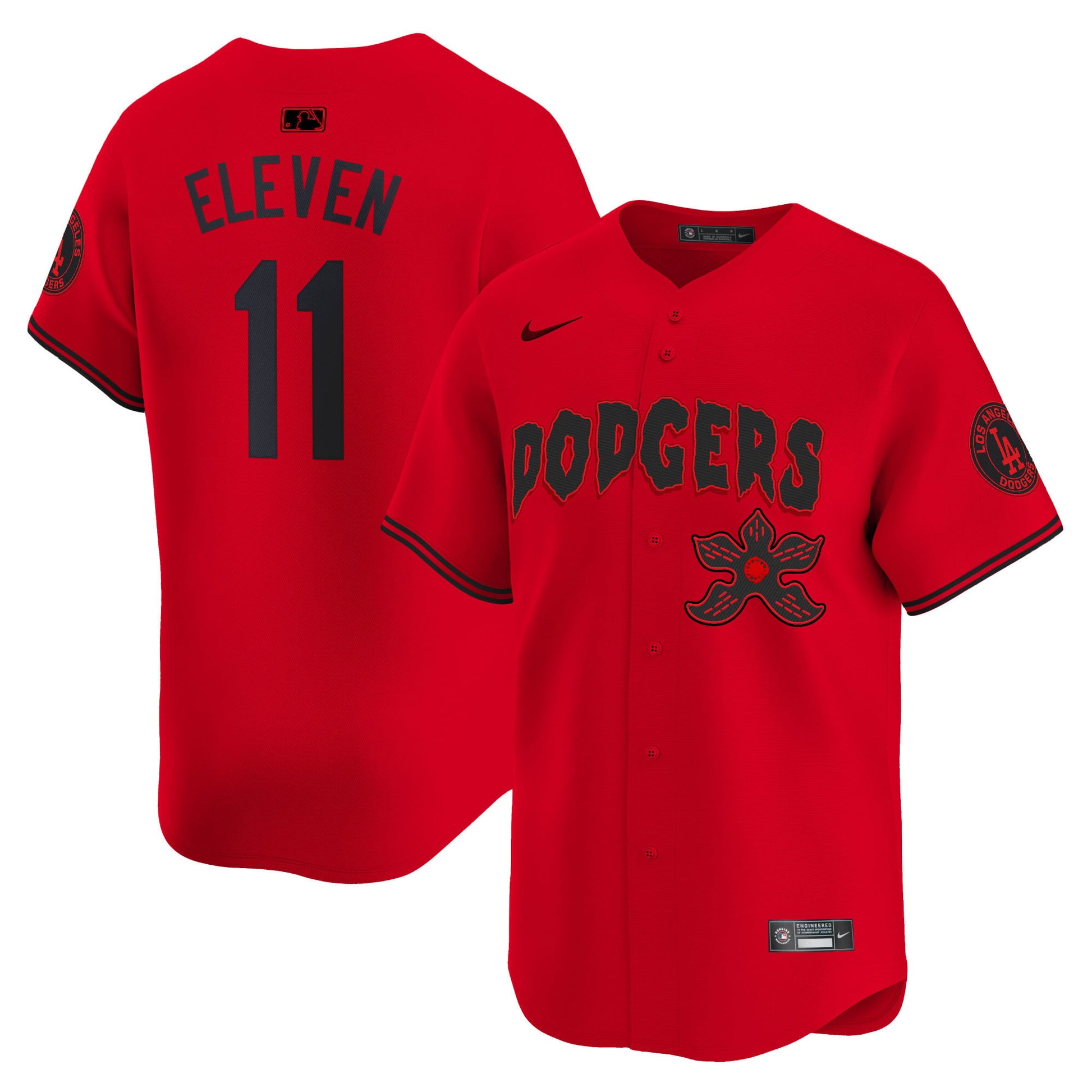 Men's Dodgers Stranger Things Vapor Premier Limited Jersey - All Stitched