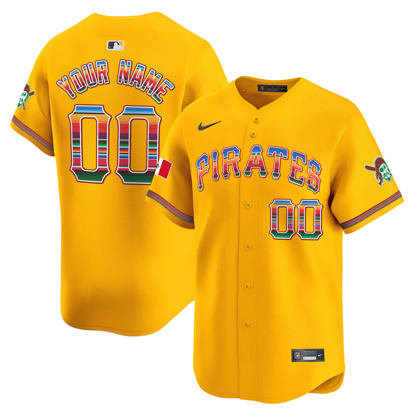 Pittsburgh Pirates Mexico Vapor Premier Limited Custom Jersey - All Stitched