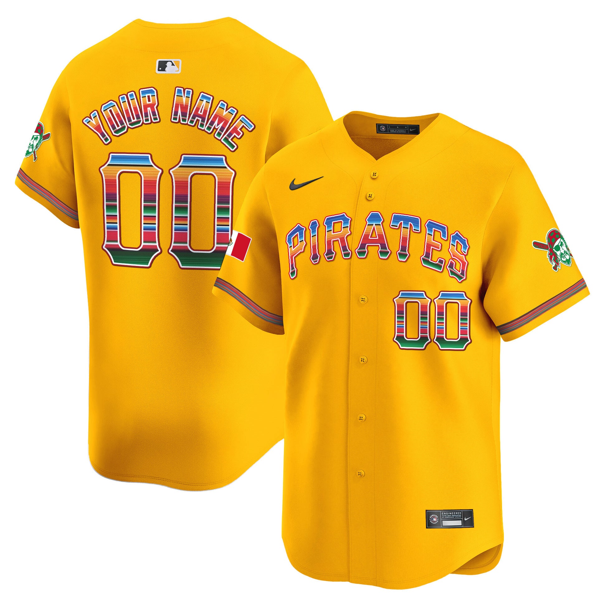Pittsburgh Pirates Mexico Vapor Premier Limited Custom Jersey - All Stitched