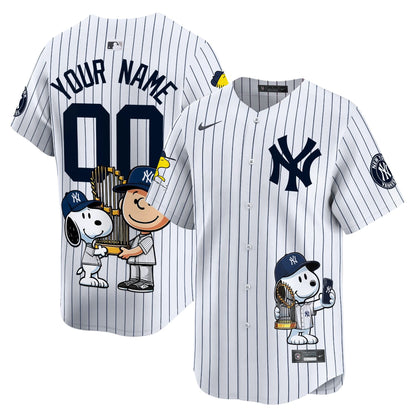 Unisex New York Yankees Peanut Snoopy Vapor Premier Limited Custom Jersey - Printed