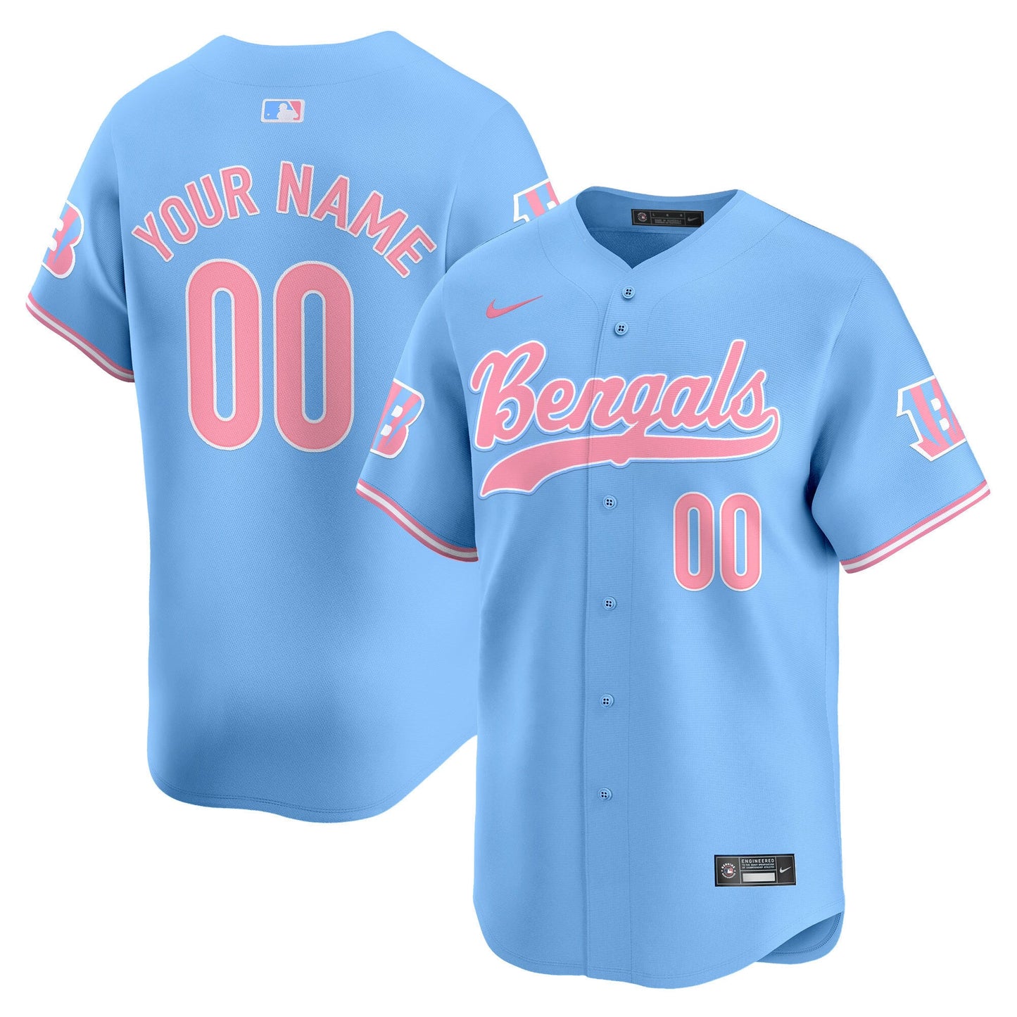 Bengals Bubblegum Pink Vapor Premier Limited Custom Jersey - All Stitched