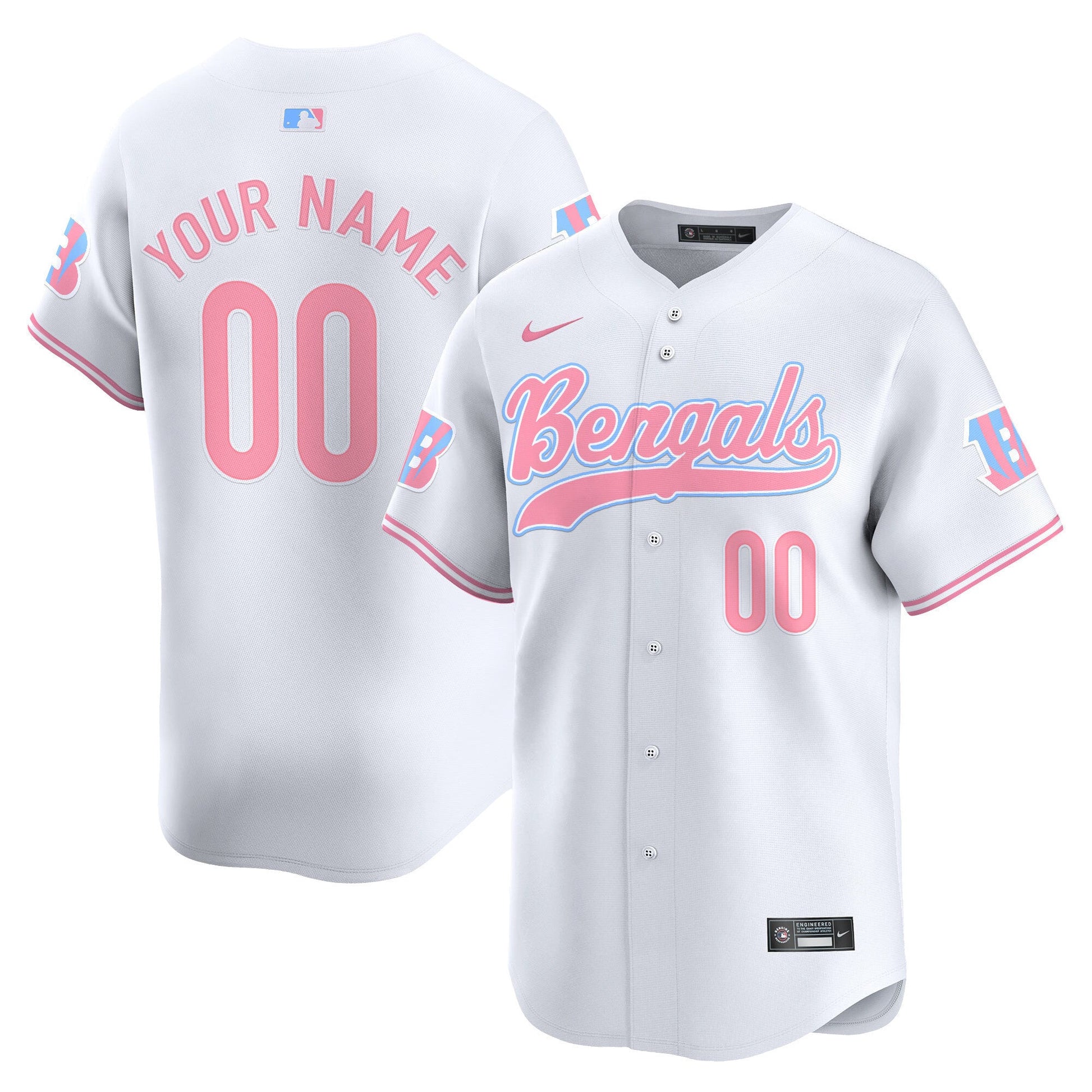 Bengals Bubblegum Pink Vapor Premier Limited Custom Jersey - All Stitched