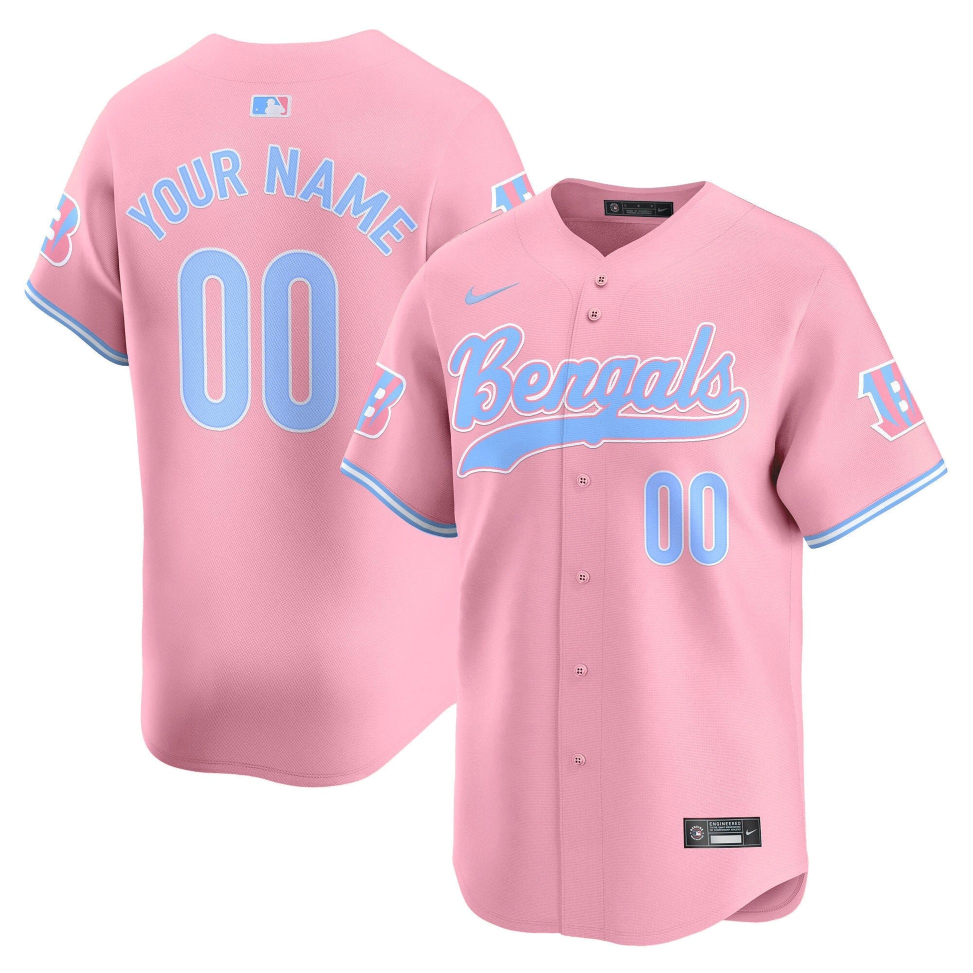 Bengals Bubblegum Pink Vapor Premier Limited Custom Jersey - All Stitched