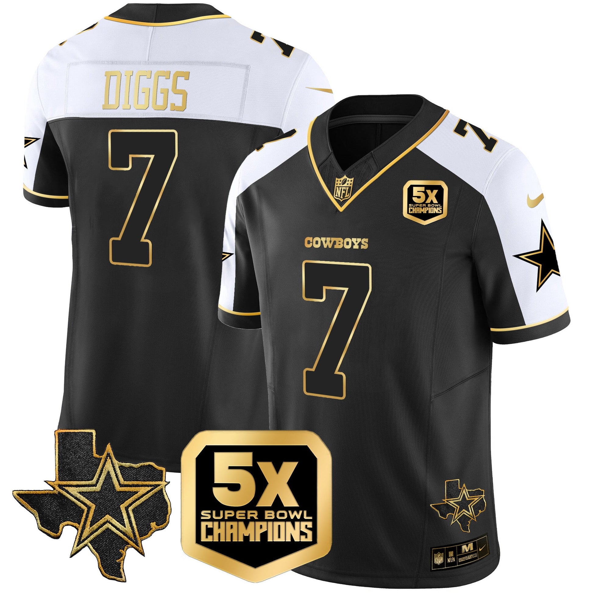 Men's Cowboys 5x Super Bowl Champions Vapor Limited Jersey - All Stitched