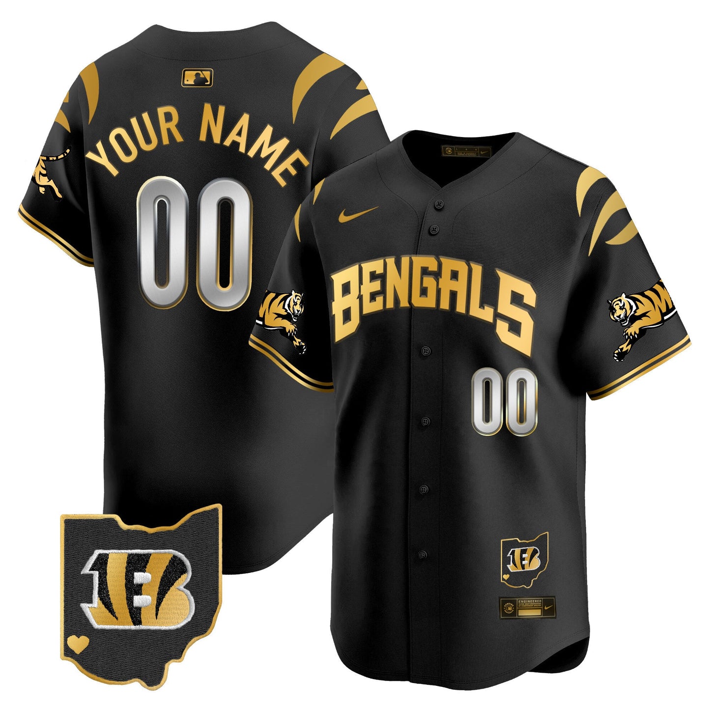Bengals Vapor Premier Limited Custom Jersey - All Stitched
