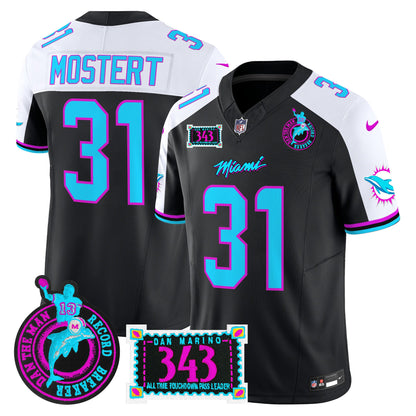 Men's Dolphins "Dan the Man Record Breaker" Patch Vapor Limited Jersey - All Stitched