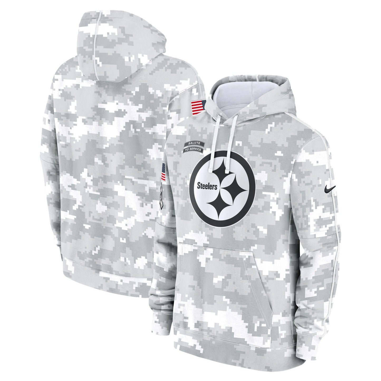 Pittsburgh Steelers 2024 Salute to Service Pullover Hoodie - Arctic Camo - All Stitched