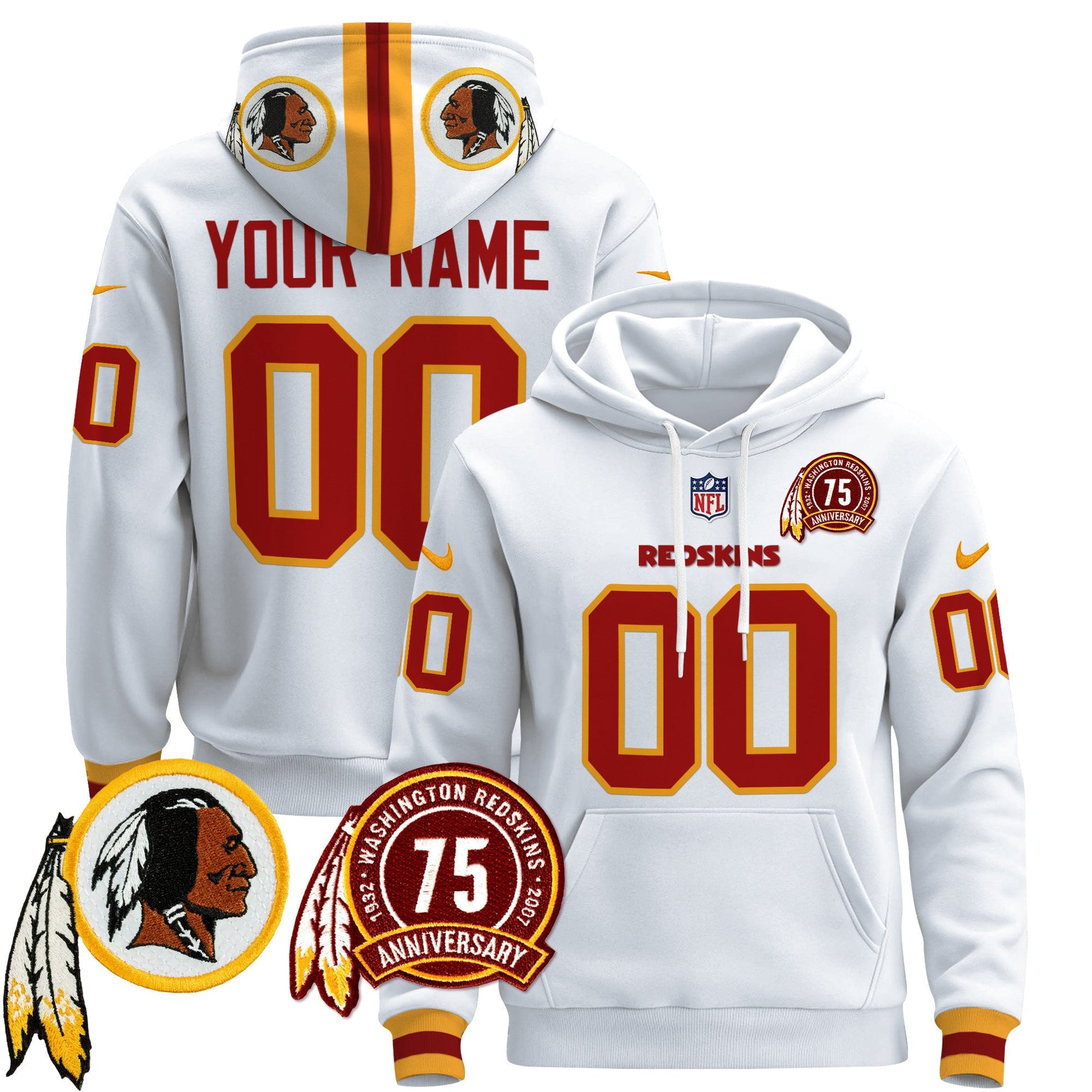Washington Redskins 2024 Custom Pullover Hoodie - All Stitched