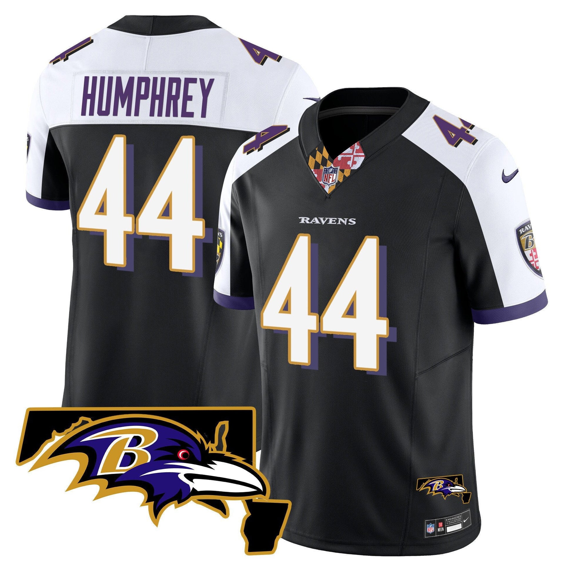 Men's Ravens Maryland Patch Vapor Limited Jersey V3 - All Stitched
