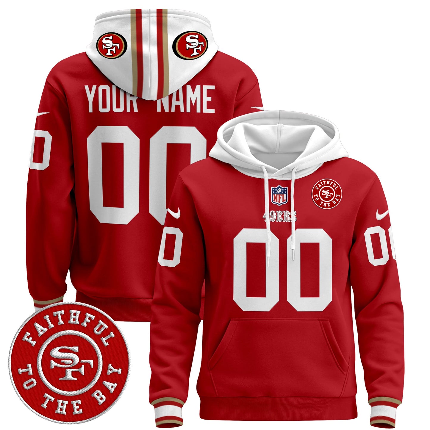 49ers 2024 Custom Pullover Hoodie - All Stitched