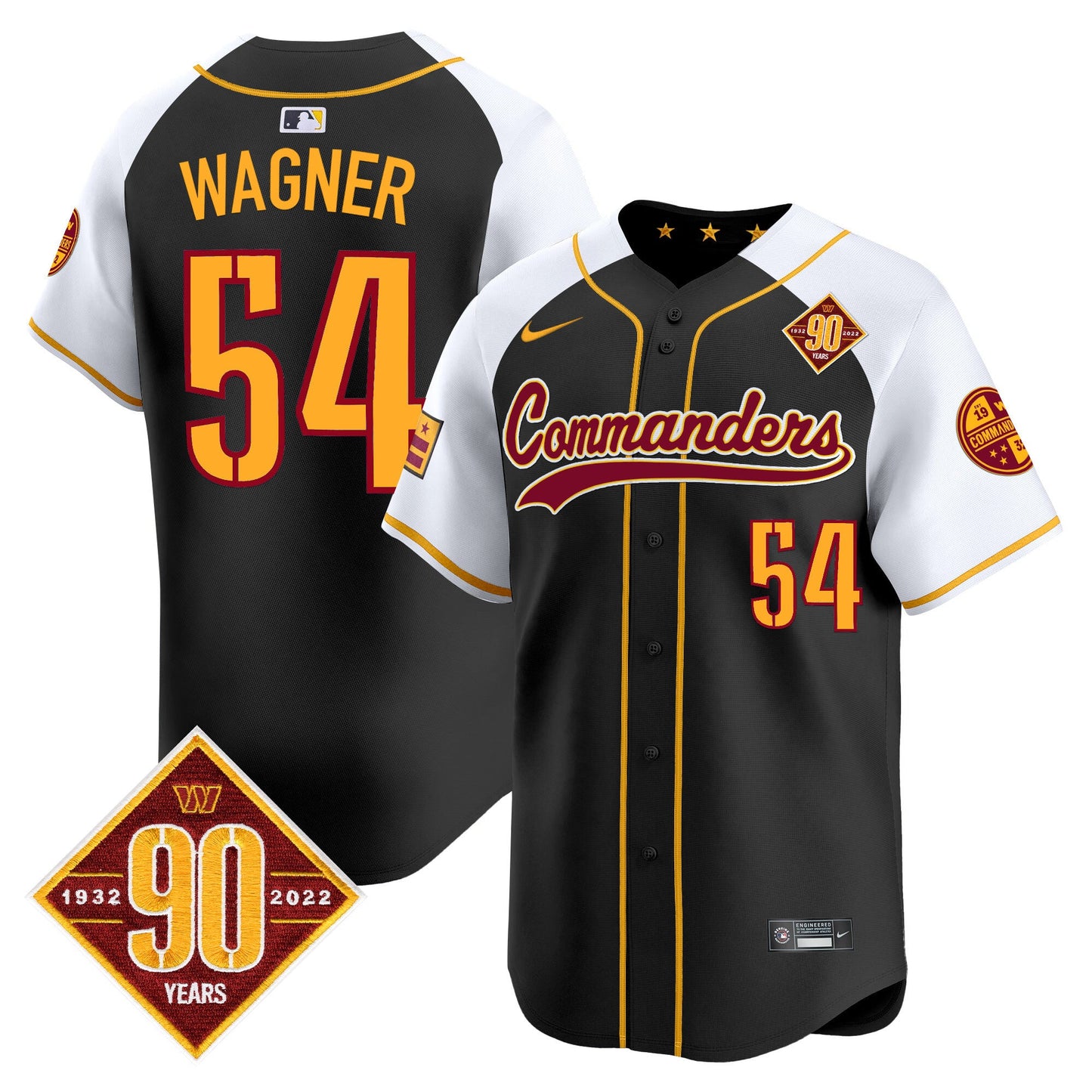 Men's Washington Commanders 90th Anniversary Patch Vapor Premier Limited Jersey - All Stitched
