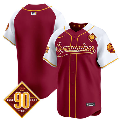 Men's Washington Commanders 90th Anniversary Patch Vapor Premier Limited Jersey - All Stitched