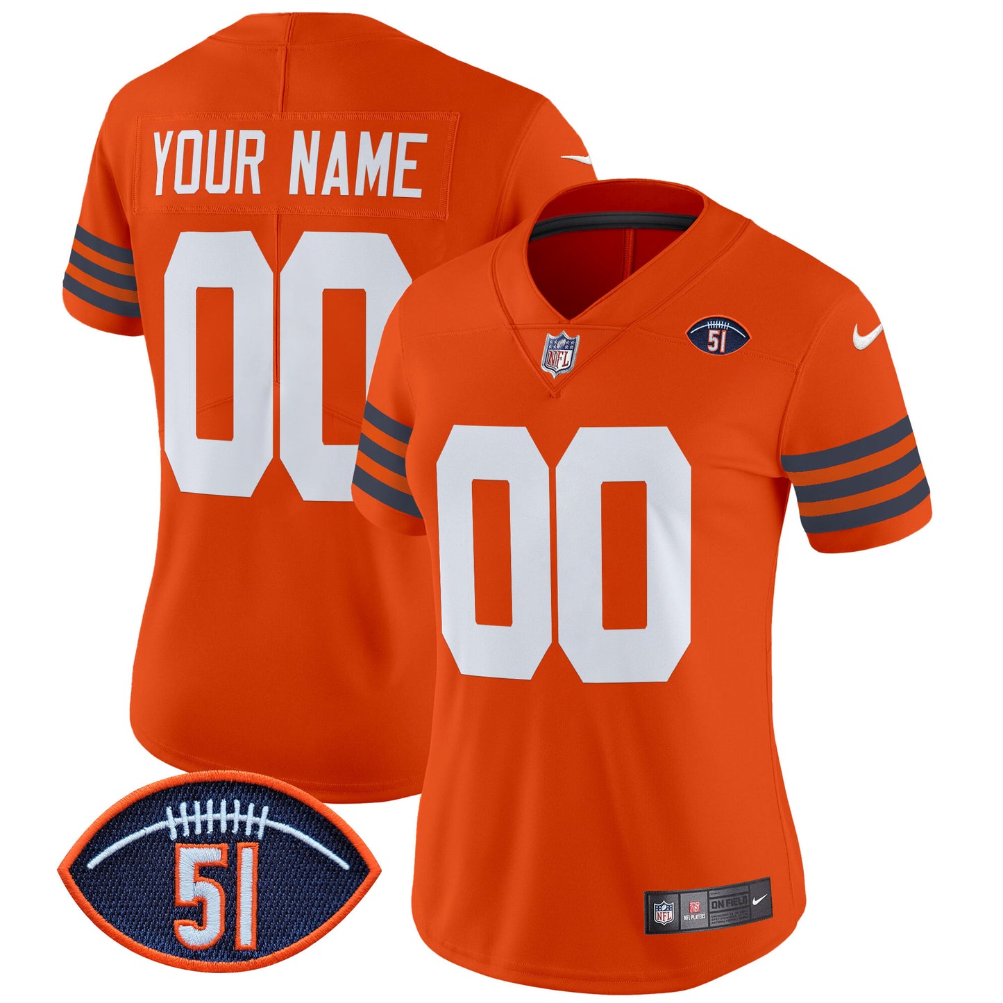 Chicago Bears Dick Butkus Patch Throwback Vapor Limited Custom Jersey - All Stitched