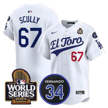 Dodgers El Toro 2024 World Series Patch Vapor Premier Limited Jersey - All Stitched