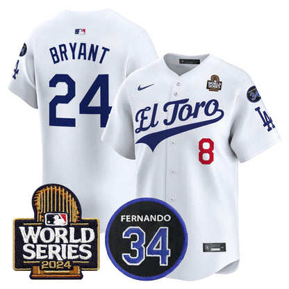 Dodgers El Toro 2024 World Series Patch Vapor Premier Limited Jersey - All Stitched