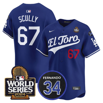 Dodgers El Toro 2024 World Series Patch Vapor Premier Limited Jersey - All Stitched