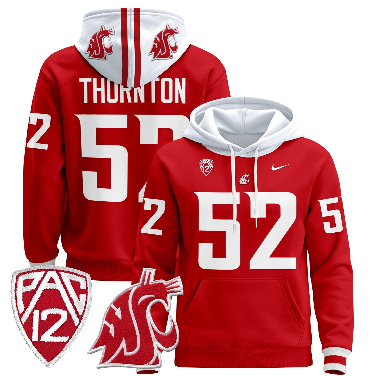 Men's Washington State Cougars 2024 Pullover Hoodie - All Stitched