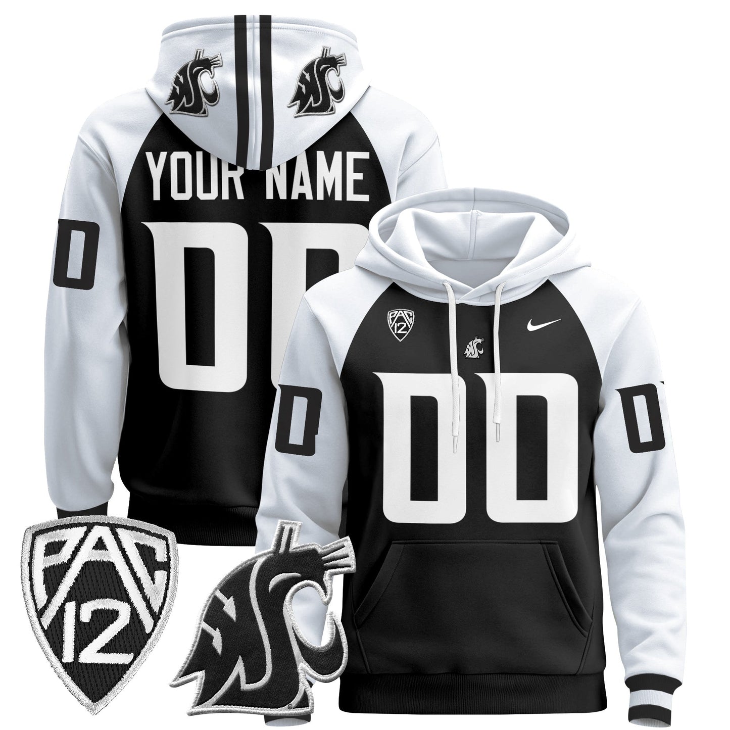 Washington State Cougars 2024 Custom Pullover Hoodie - All Stitched