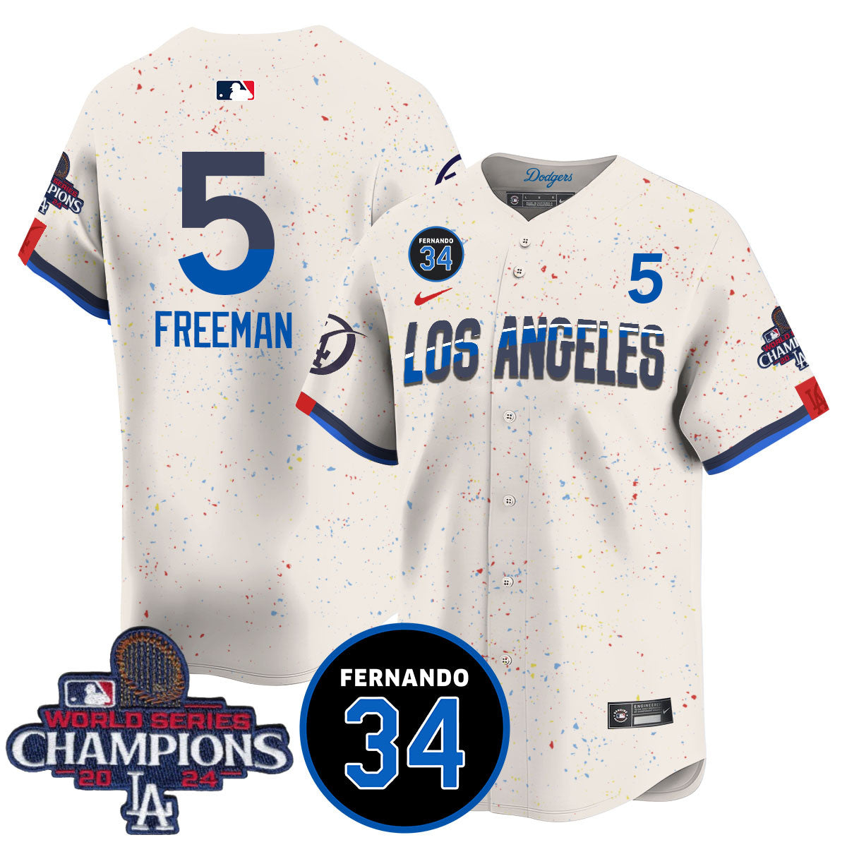 LA Dodgers - World Series Champions 2024/Fernando Valenzuela Memorial Jersey - All Stitched N1
