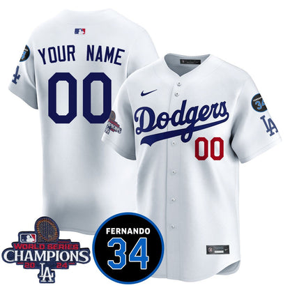 Custom Name/Gender LA Dodgers - World Series Champions 2024/Fernando Valenzuela Memorial Jersey - All Stitched N1