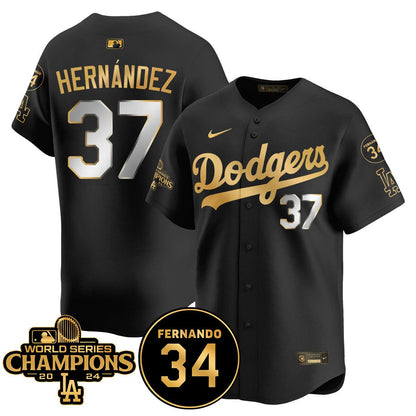 LA Dodgers - World Series Champions 2024/Fernando Valenzuela Memorial Jersey - All Stitched N08