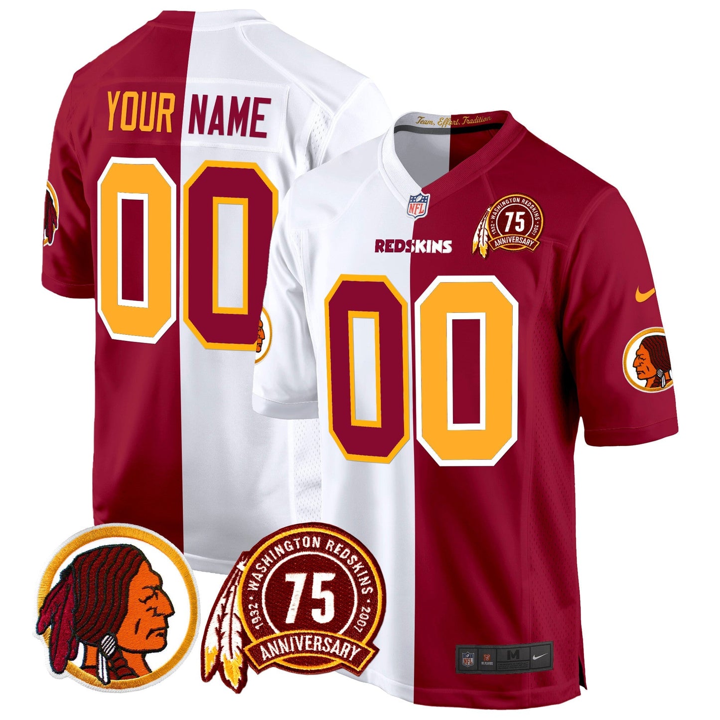 WR 75th Patch Throwback Game Custom Jersey - All Stitched