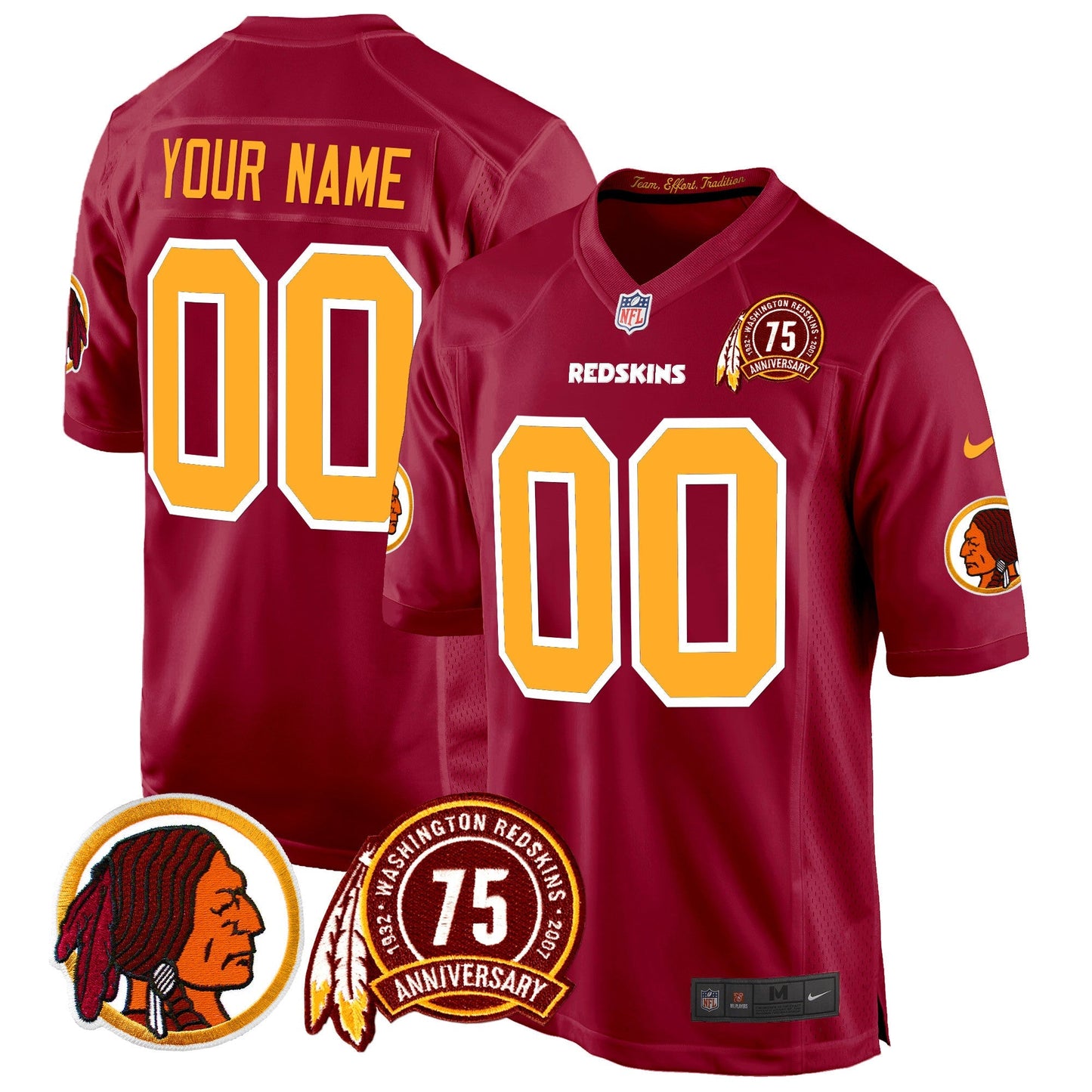 WR 75th Patch Throwback Game Custom Jersey - All Stitched