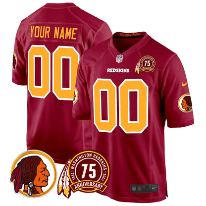 WR 75th Patch Throwback Game Custom Jersey - All Stitched
