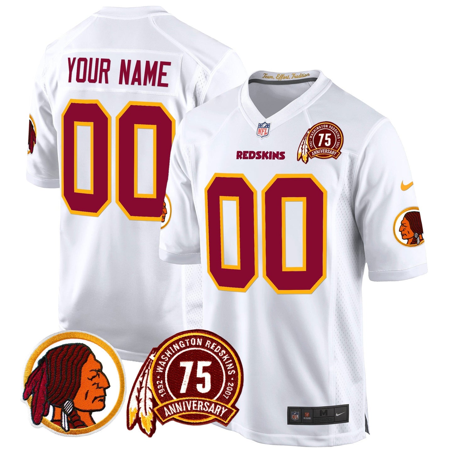 WR 75th Patch Throwback Game Custom Jersey - All Stitched