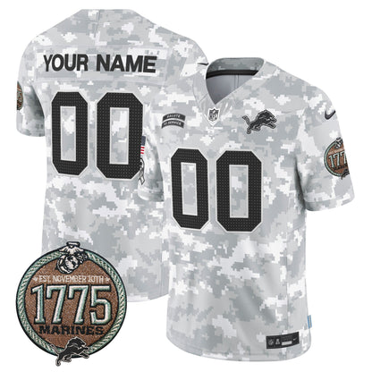 DET 2024 Salute to Service Establishment Year Patch Vapor Limited Custom Jersey - All Stitched