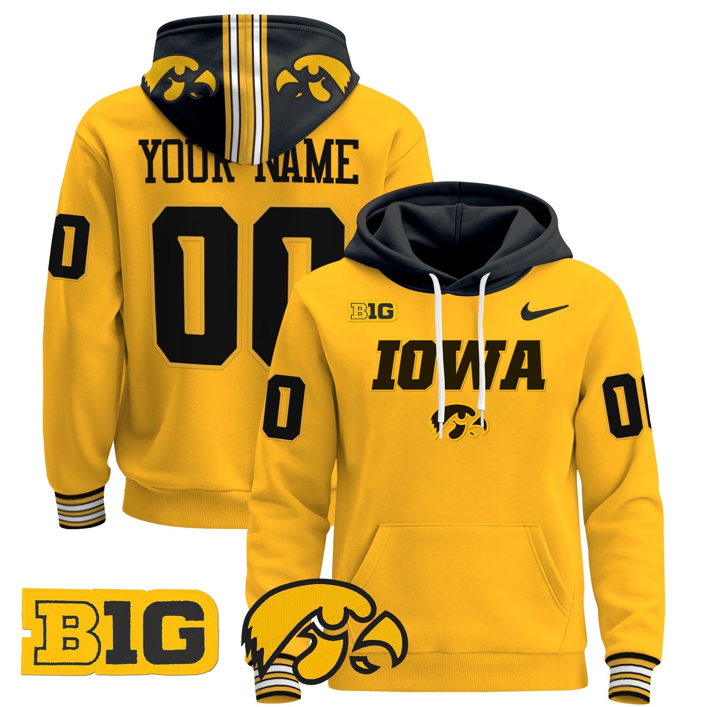 Iowa Hawkeyes 2024 Custom Pullover Hoodie V3