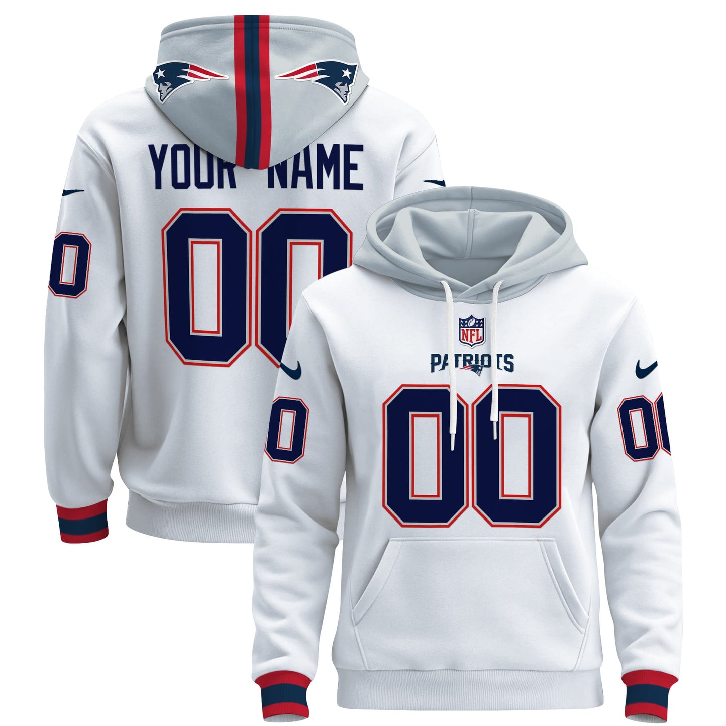 New England Patriots 2024 Custom Pullover Hoodie - All Stitched