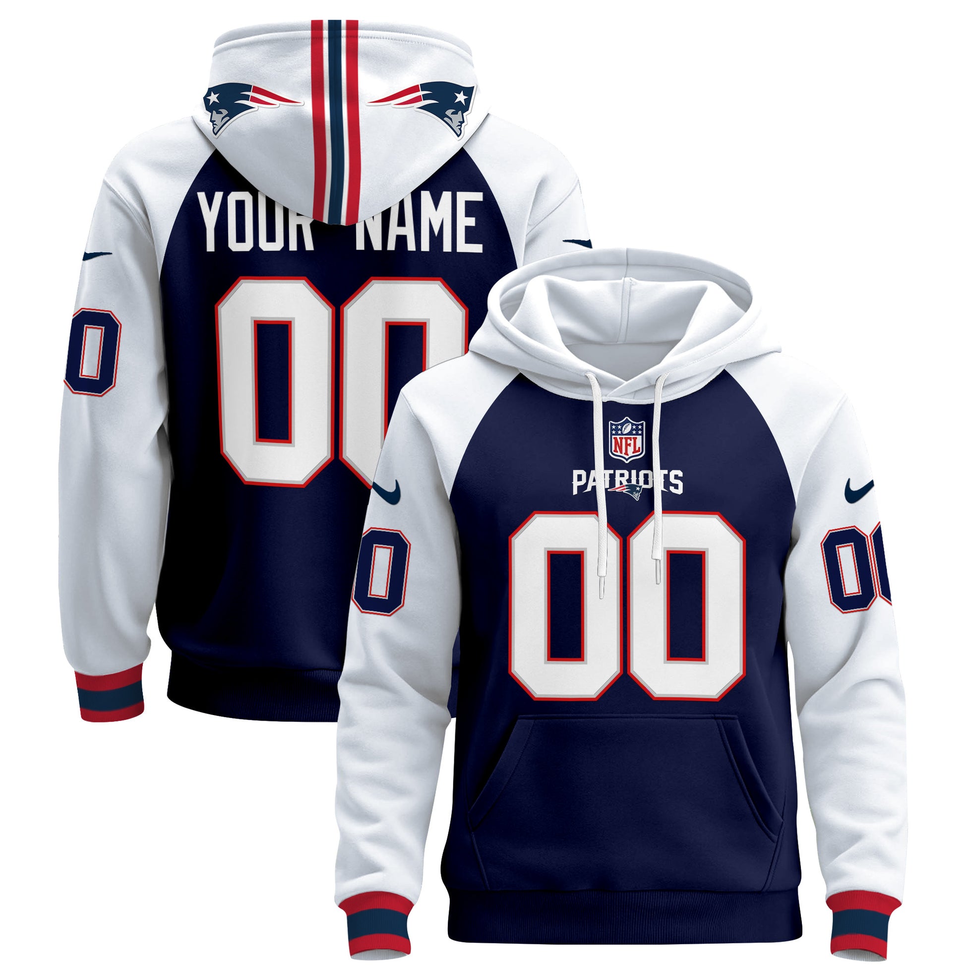 New England Patriots 2024 Custom Pullover Hoodie - All Stitched