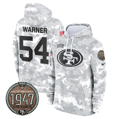 Men's 49ers 2024 Salute to Service Establishment Year Patch Fleece Pullover Hoodie - All Stitched