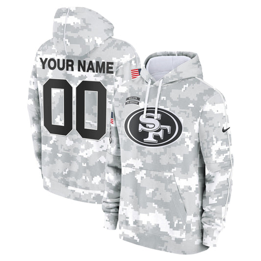 49ers 2024 Salute to Service Custom Fleece Pullover Hoodie