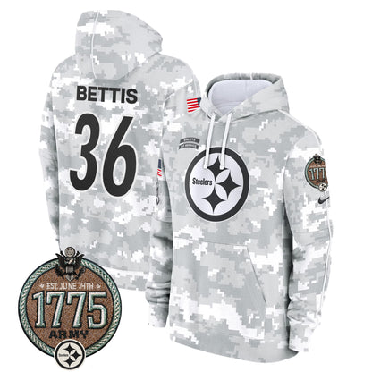 Men's Steelers 2024 Salute to Service Establishment Year Patch Fleece Pullover Hoodie - All Stitched