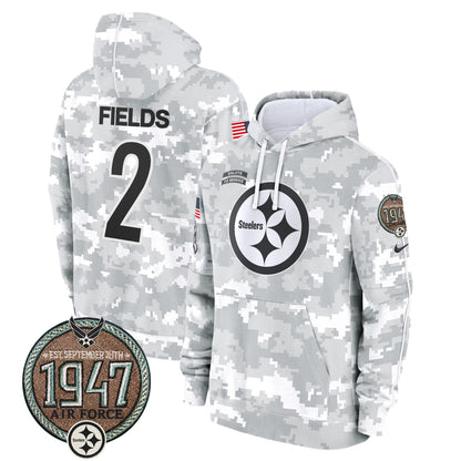 Men's Steelers 2024 Salute to Service Establishment Year Patch Fleece Pullover Hoodie - All Stitched